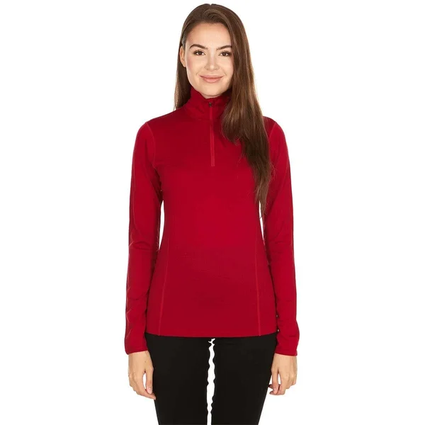 Minus33 Merino Wool Clothing Liberty Women's Lightweight Wool 1/4 Zip True Red, XL