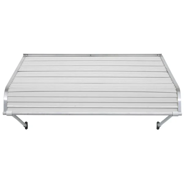 NuImage Awnings 6 ft. 1100 Series Door Canopy Aluminum Awning (12 in. H x 42 in. D) in White