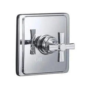 KOHLER K-T13174-3A-CP Pinstripe Pure Volume Control Trim - Cross Handle, Polished Chrome