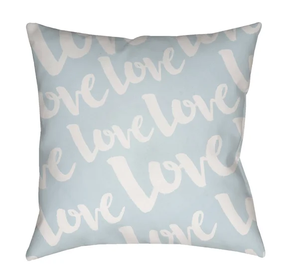 Surya Valentine Love Love Outdoor Pillow, Blue