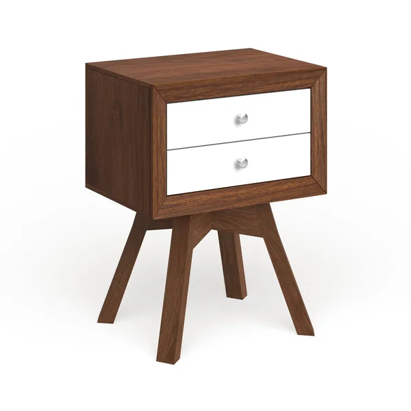 Carson Carrington Solna Modern Walnut and White Two-Tone Nightstand