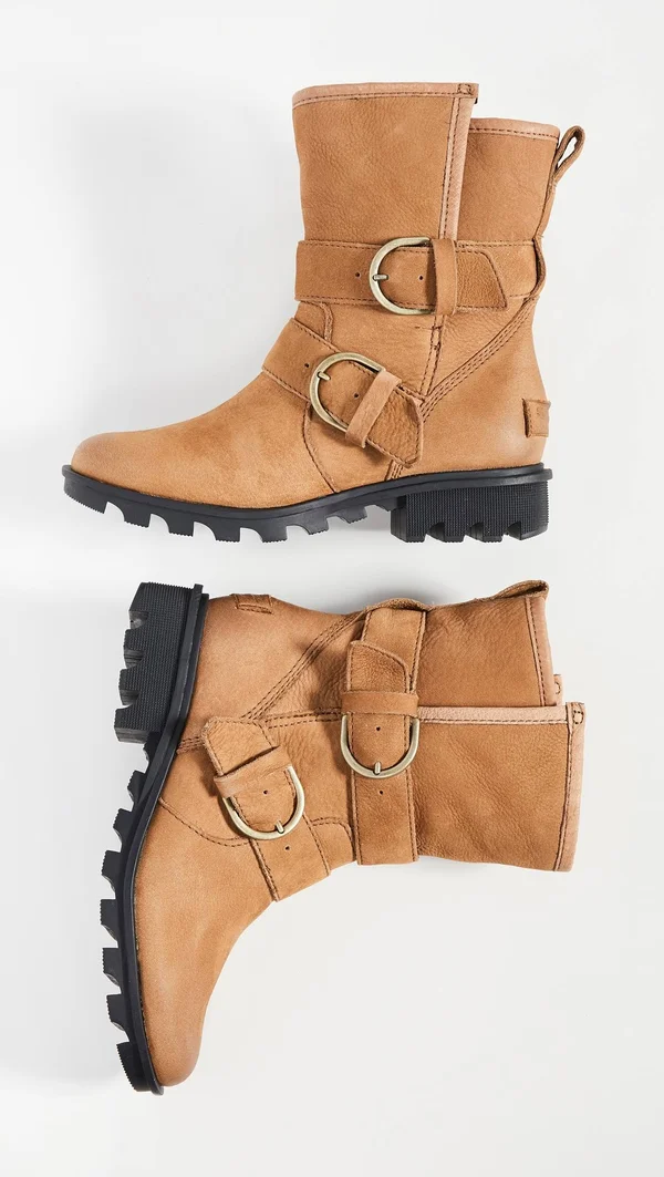 Sorel Women's Phoenix Moto Cozy Boot Size 9.5 - Camel Brown