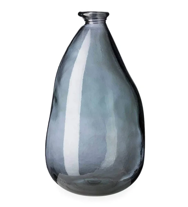 VivaTerra Oblong Recycled Glass Balloon Vase - 14x22 - Gray