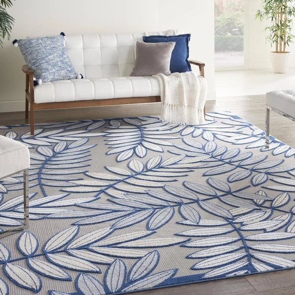 Nourison Aloha ALH18 Area Rug, Navy, 6& x 9&