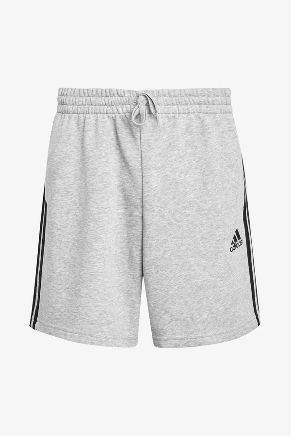 Adidas Essentials 3 Stripes Short Small Grey Heather Shorts Men's