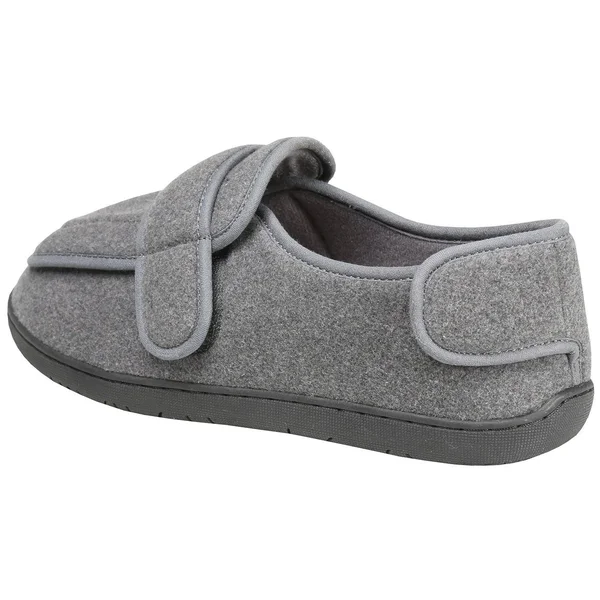 Foamtreads Men's Extra-Depth Wool Slippers for Swollen Feet - Size: 10, Gray