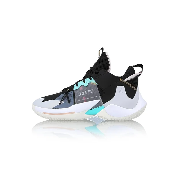Jordan Mens Why Not Zer0.2 SE Basketball Shoes - Black/Vast Grey/White/Sail, Size 8.5