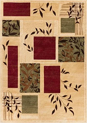 Great Forest Ivory Floral Nature Modern Formal Rug 3x10 ( 0.6m x 2.7m Runner ) Easy to Clean Stain - Fade Resistant Shed Free Tr