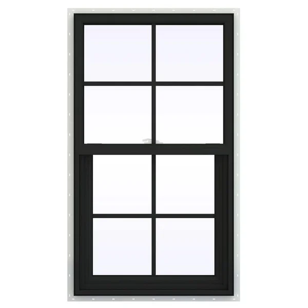 JELD-WEN 24 in. x 36 in. V-2500 Series Bronze FiniShield Vinyl Single Hung Window with Colonial Grids/Grilles