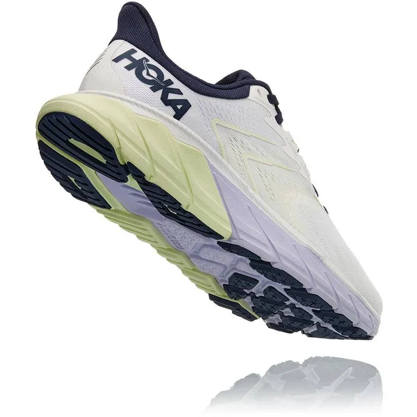 Hoka Women's Arahi 5 Road Running Shoes in Blanc De Blanc/Outer Space, Size 5