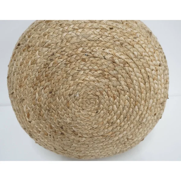 Homeu0026Manor 18x22 Round Pouf Ottoman Jute - Natural - Medium
