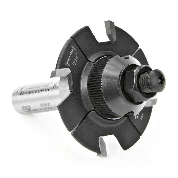 Amana 55500 E-Z Dial Slot Cutter 4 Wing x 2-1/8 Dia x 1/8-1/4 x 1/2 inch Shank