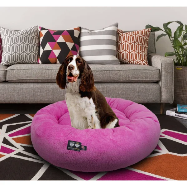 Bessie and Barnie Ultra Plush Deluxe Comfort Pet Dog & Cat Pink Snuggle Bed - Size: Small - 23 inch