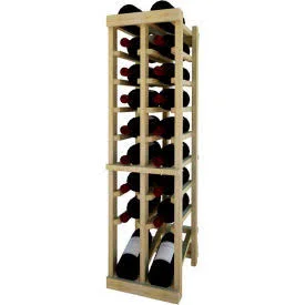 Individual Bottle Wine Rack - 2 Column w/Lower Display - 3 ft High - Light, Redwood
