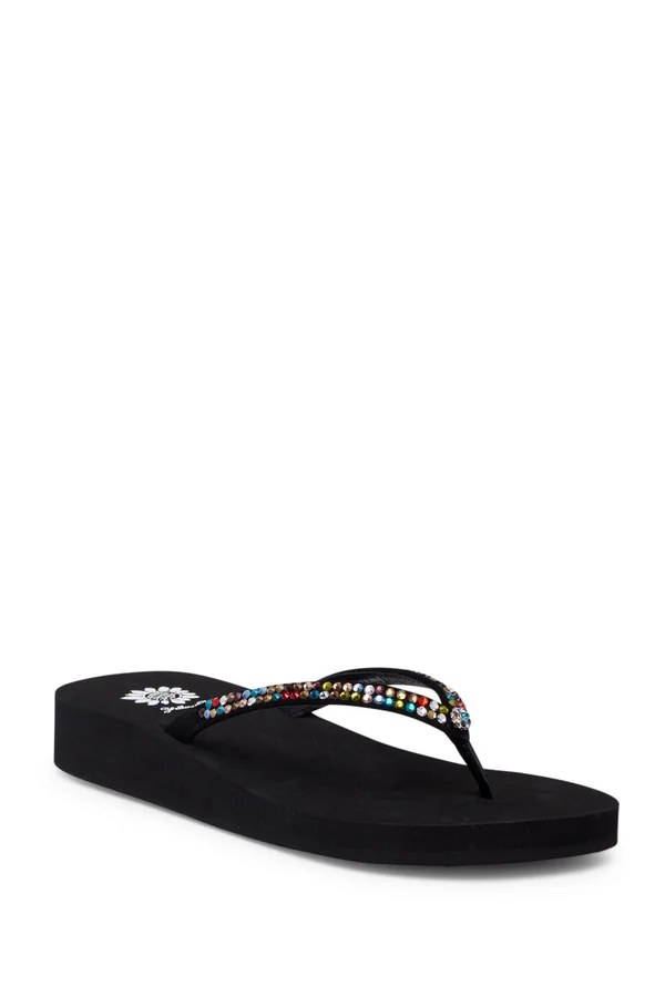 Yellow Box Women's Jello Sandal - Black/Multi, 7 M US