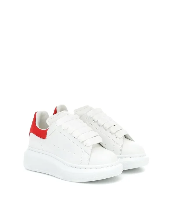 Alexander McQueen Kids - Leather Sneakers, Girls, White, US 12, Girls& Shoes