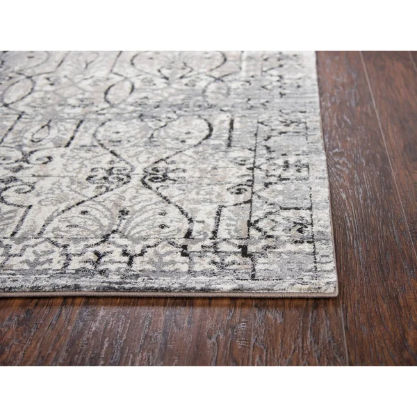 5&3x22x7&6x22 Swagger Blue Scroll Work Area Rug Taupe - Alora Decor