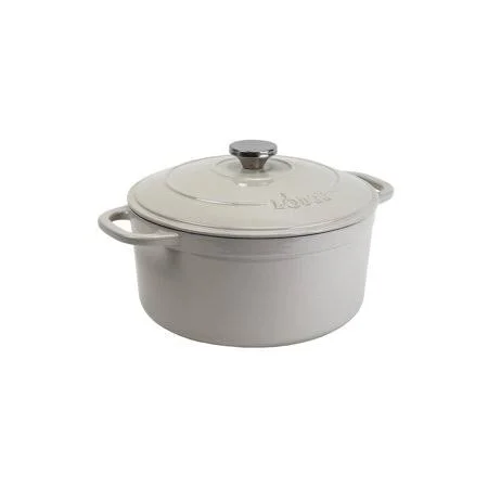 Lodge Enameled Cast Iron 5.5 Quart Dutch Oven, in Oyster White, Size: 5.5 qt