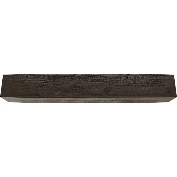 Ekena Millwork MANURS04X06X60ZW 4x22H x 6x22D x 60x22W Rough Sawn Faux Wood Fireplace Mantel - Premium Walnut