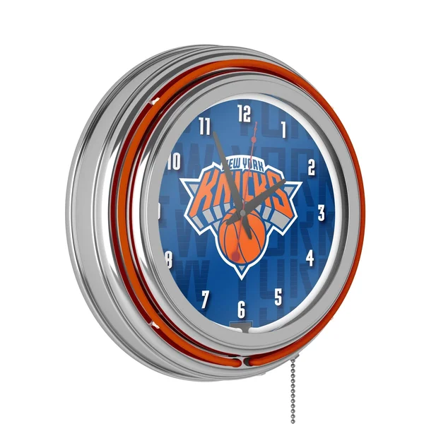 NBA Chrome Double Rung Neon Clock - City - Sacramento Kings