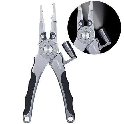 New 2017! Madbite Lighted Aluminum Fishing Pliers - Tungsten Carbide Braid Cutters - Super Bright LED Bulb - Crimper - Hook Remo