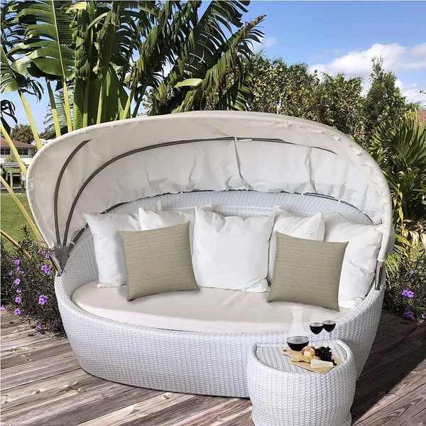Natural Indoor/Outdoor Pillow Sewn Closure by Color Graphic Modern Contemporary Polyester Water Resistant