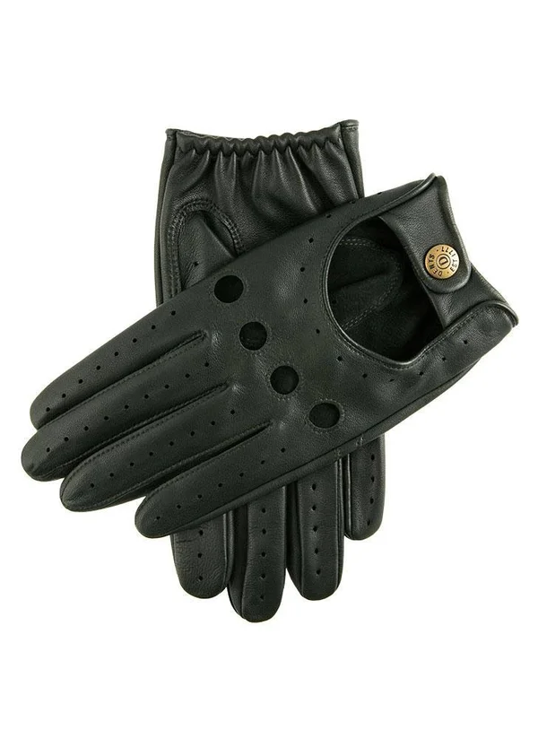 Dents Delta Leather Driving Men's Gloves - Navy Tan