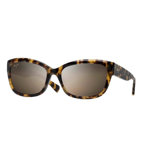 Maui Jim Plumeria Sunglasses Black with Crystal, Blue Hawaii