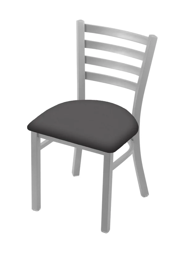 Holland Bar Stool 400 Jackie 18x22 Chair with Anodized Nickel Finish and Graph Poppy Seat