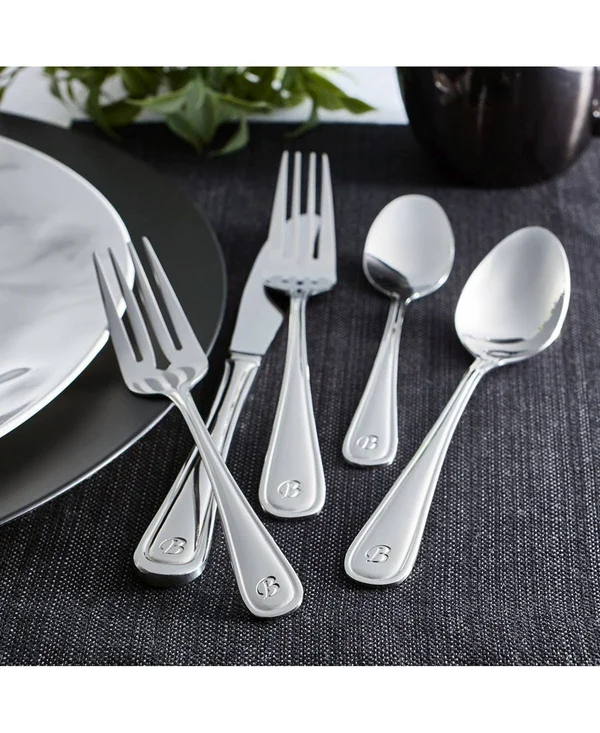 (D) - Riverridge 46-Piece Monogrammed Flatware, Marina Pattern