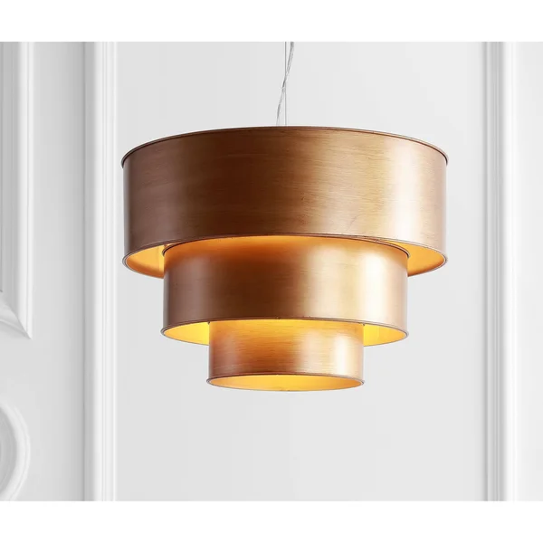 Jonathan Y Lynn 21x22 3-Tier LED Pendant - Gold