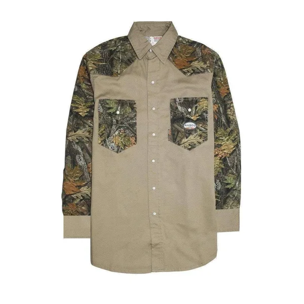Rasco FR Two Tone Work Shirt 4XLT, Denim-Brown Duck
