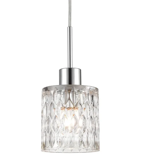 Elk Lighting 17424/1 Ezra 1-Light Mini Pendant in Polished Chrome with Textured Clear