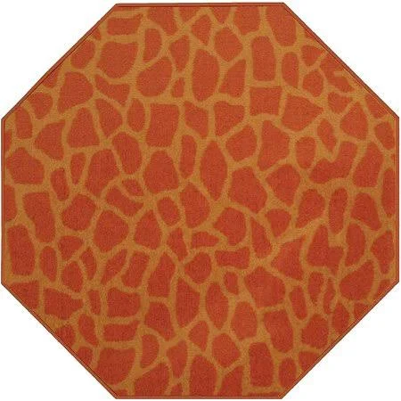 Giraffe on Stilts Area Rug for Living Room, Dining Room, Kitchen, Bedroom, Kids, Made in USA - 8' Octagon