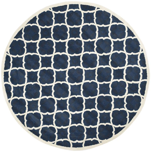 Safavieh Chatham Blue & Ivory 5& x 5& Round Rug