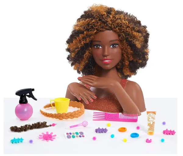 Barbie Color & Style Deluxe Styling Head - Curly Hair, Black