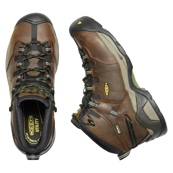 Keen Men's Detroit XT Mid Steel Toe Waterproof Work Boots - Brown, 10.5
