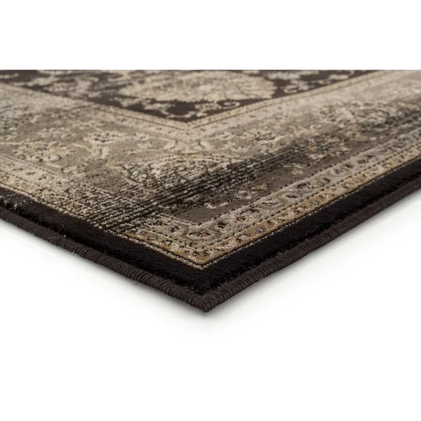 MDA Home Antique 7'x10' Floral and Botanical Fabric Area Rug in Brown/Blue