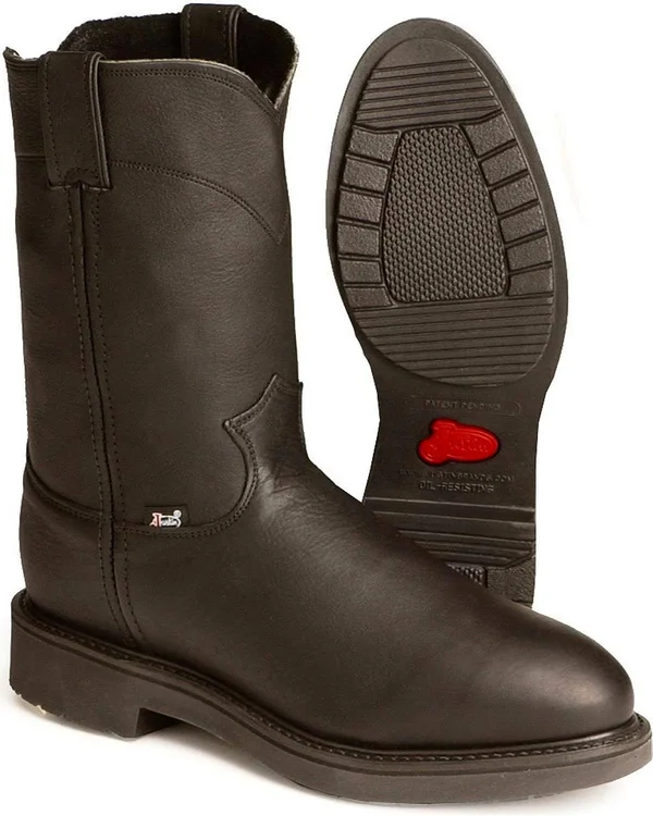 Justin Men's Conductor Black Steel Toe Work Boots - 4767 - Size 9.5