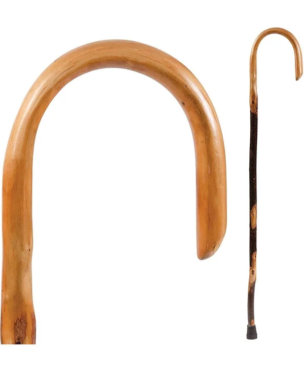 Brazos Natural Hardwood Crook Wood Walking Cane