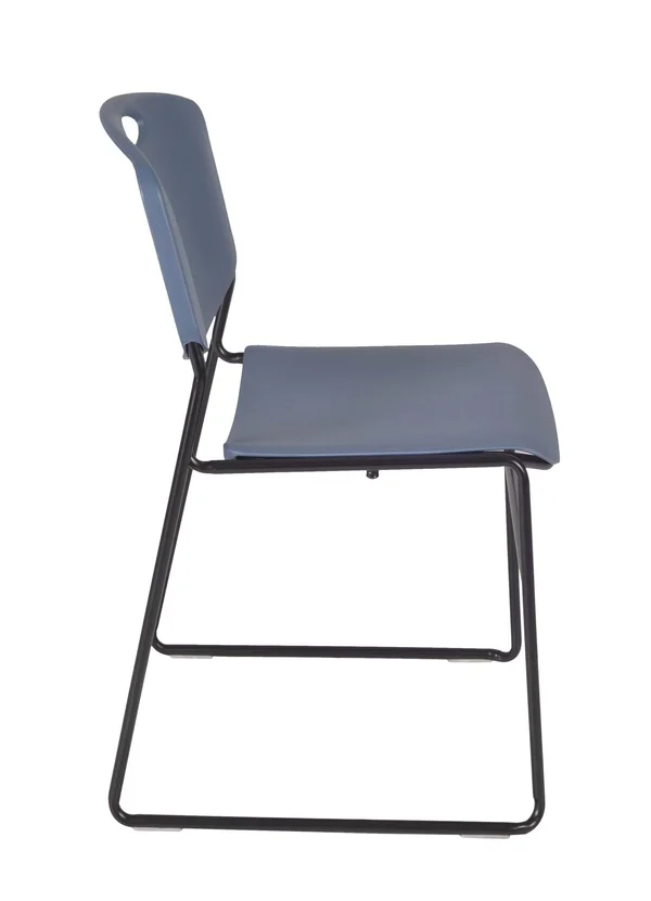 Regency Kee 36x22 Square Breakroom Table- Beige/ Chrome & 4 Zeng Stack Chairs- Grey