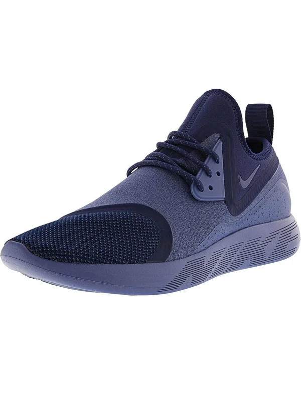 Nike Men's Lunarcharge Essential Ankle-High Fabric Running Shoe - Medium Olive, Light Bone-Black