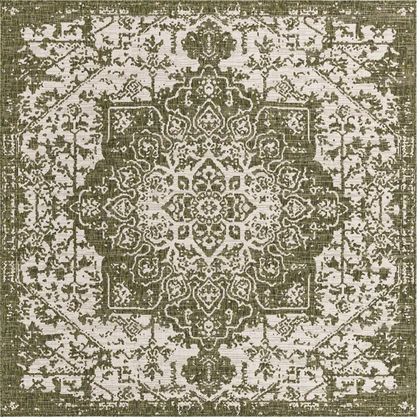 Jill Zarin Dubai Indoor Outdoor Rug, Green, 8ft Sq