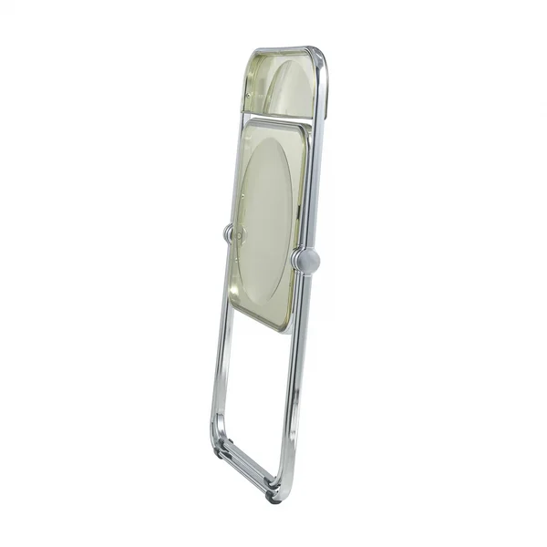 LeisureMod Lawrence Acrylic Folding Chair with Metal Frame Amber, Set of 2