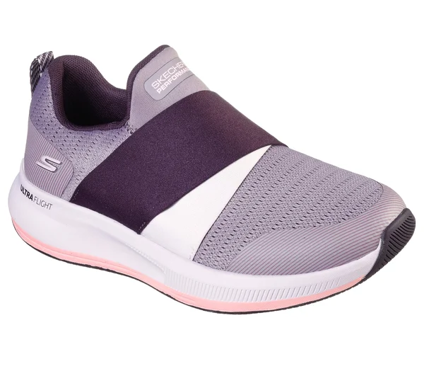 Skechers Women's GOrun Pulse - Bold Venture Running Shoes, Plum, 8.0