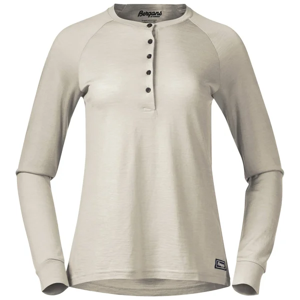 Bergans Lysebu Wool Henley beige - Women Merino Long-sleeved T-Shirt (Size XS - Color Chalk Sand)