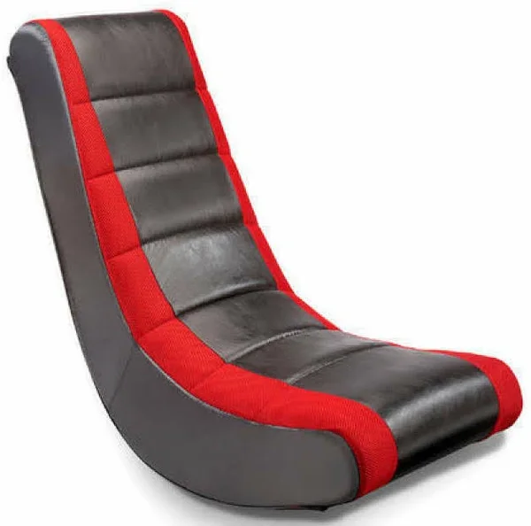 The Crew Furniture Rocker Gaming Chair Video Entertainment Seat Home Gamer Floor SEATS Black Red