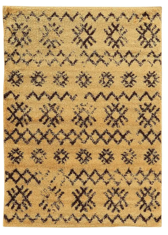 Linon Moroccan Mekenes Rug - 8& x 10& - Camel/Brown