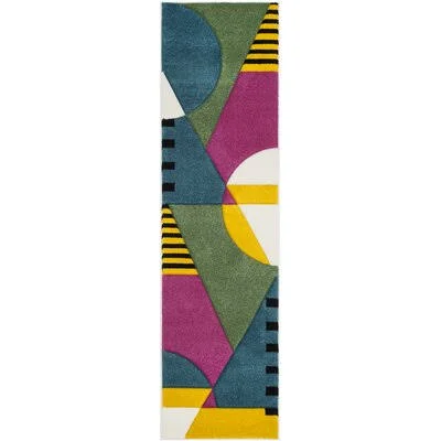 Elliott Peacock Blue/Fuchsia Area Rug Latitude Run Rug Size: Runner 2&3x22 x 10&