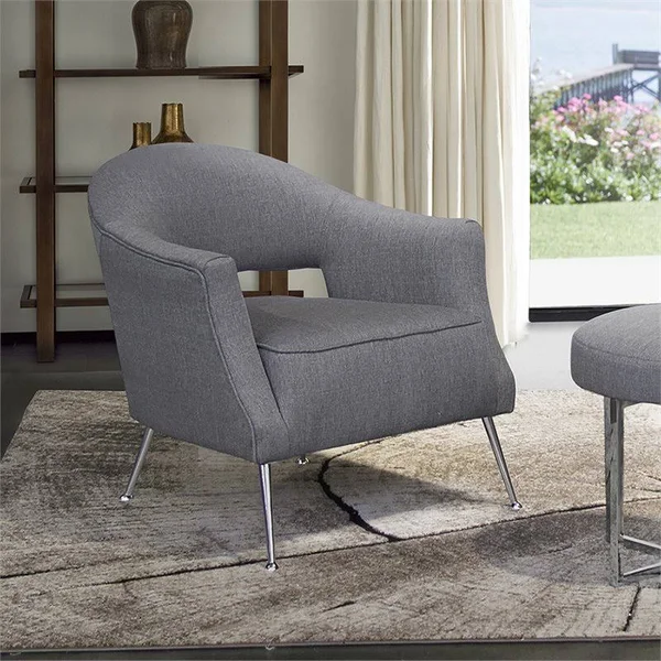 Armen Living Lyric Contemporary Accent Chair Gray